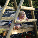 Go Wild Wooden Double Baby Swing Set With Climbing Wall & 8ft Slide - Titan Toys 