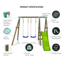 Go Wild Wooden Double Swing & Slide Set - Titan Toys 