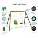 Go Wild Wooden Double Swing Set With Baby Seat - Titan Toys 