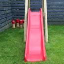 Go Wild Wooden Double Swing Set With Climbing Wall & 6ft Slide - Titan Toys 