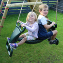 Go Wild Wooden Glider Swing Set With Climbing Wall & 6ft Slide - Titan Toys 