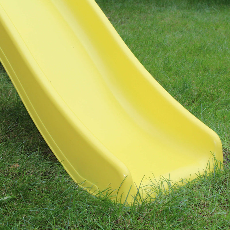 yellow 6 foot slide with platform 