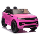 Pink toy car resembling a Range Rover on a white background