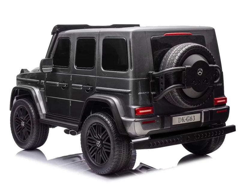 powerful 2 seater kids g wagon ride on jeep in a painted metallic grey paint