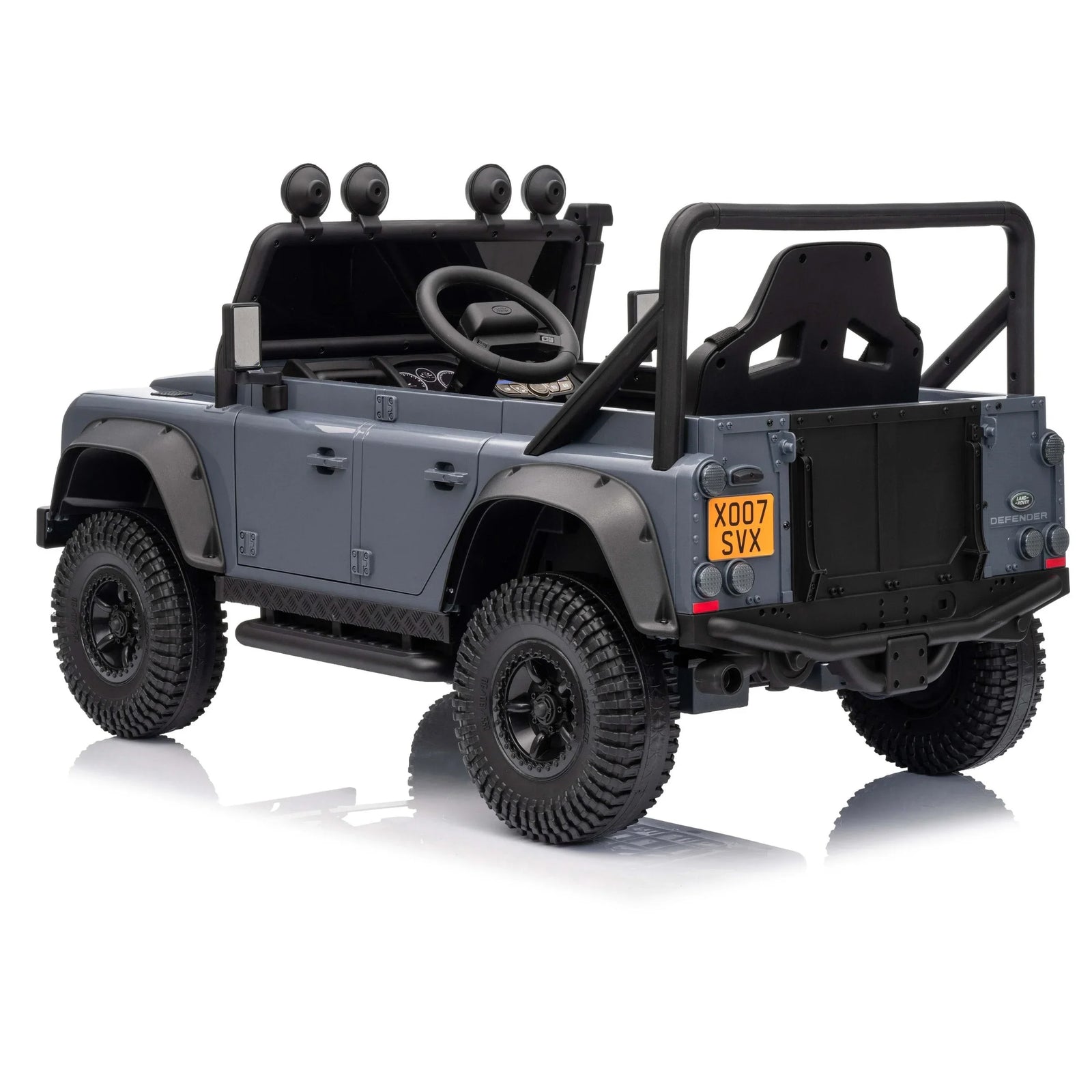 Licensed 24V Land Rover Defender 110 Kids Ride-On - Grey Jeep