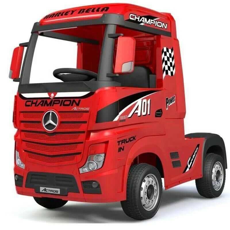 red ride on actros truck for kids