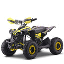 Yellow and black ATV on a white background