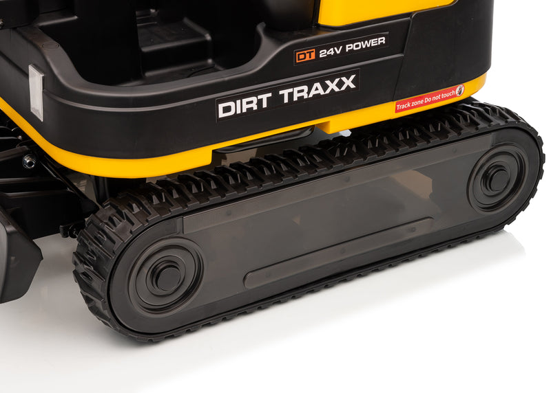a kids yellow jcb style construction vehicle 