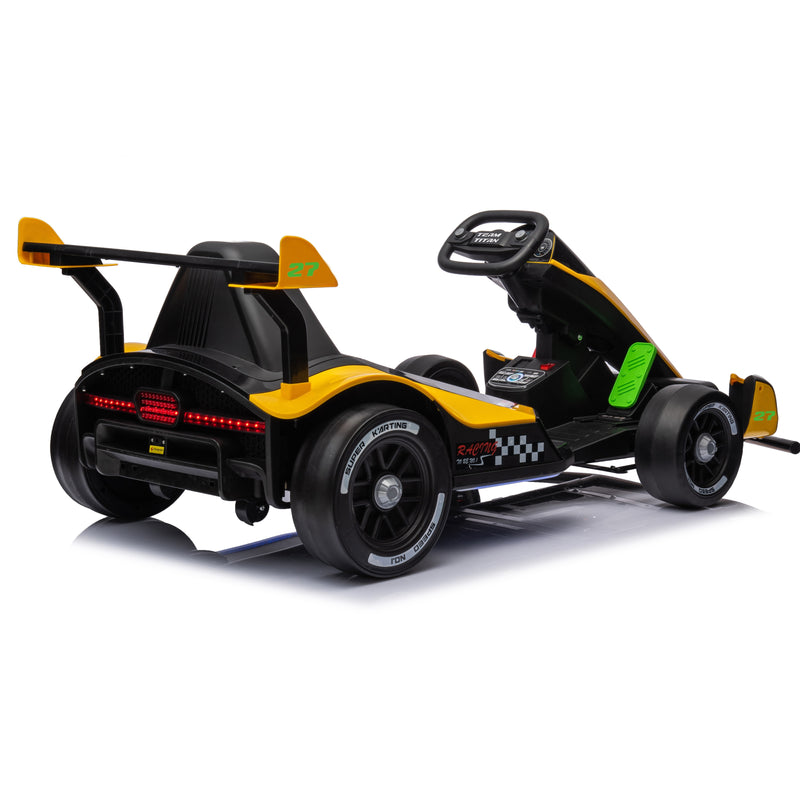 yellow formula one go kart 24v