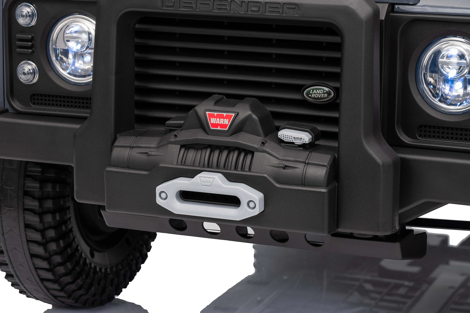 Licensed 24V Land Rover Defender 110 Kids Ride-On - Grey Jeep