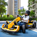a large kids drifting go kart with a extendable chassis and adjustable steering column