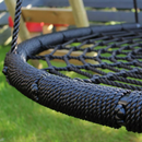 a black 120cm round net netted swing for kids 