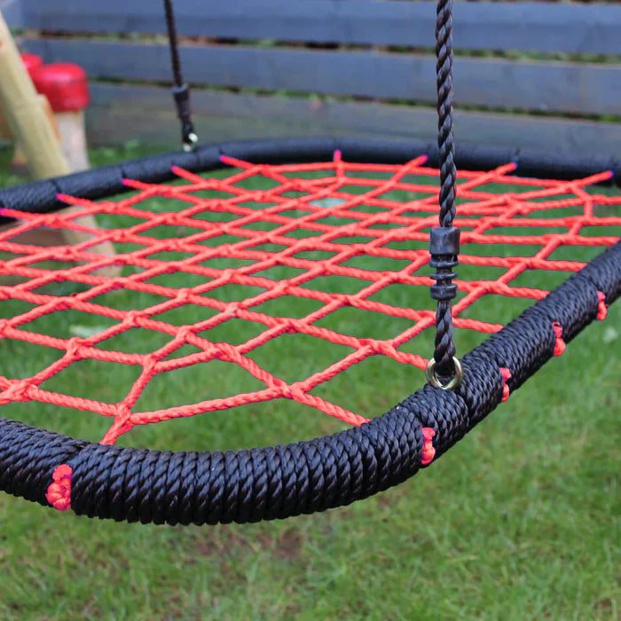 childrens red nest swing 