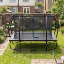 a large rectangle trampoline in black colour 
