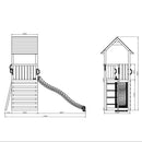 Go Wild XL Fun Tower Peak With 8ft Slide & Climbing Wall Plus Roof