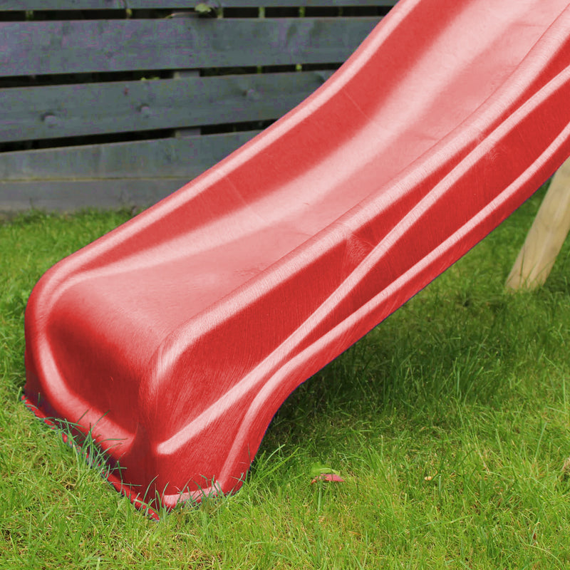 8 foot strong garden slide with climbing wall and swings