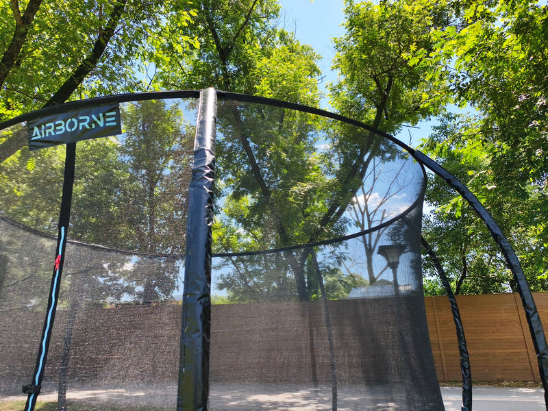 12 foot airborne trampoline with safety jump net 