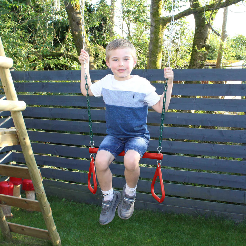 metal trapeze bar for children to swing on 
