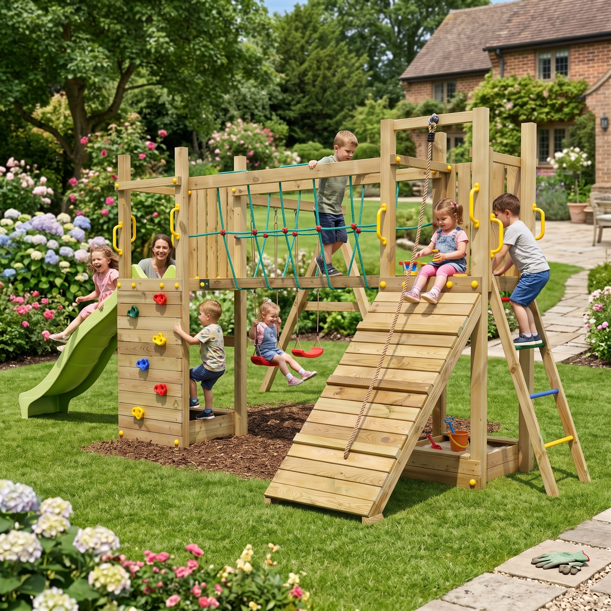 Wooden Play Towers - Fun & Beneficial Outdoor Recreation