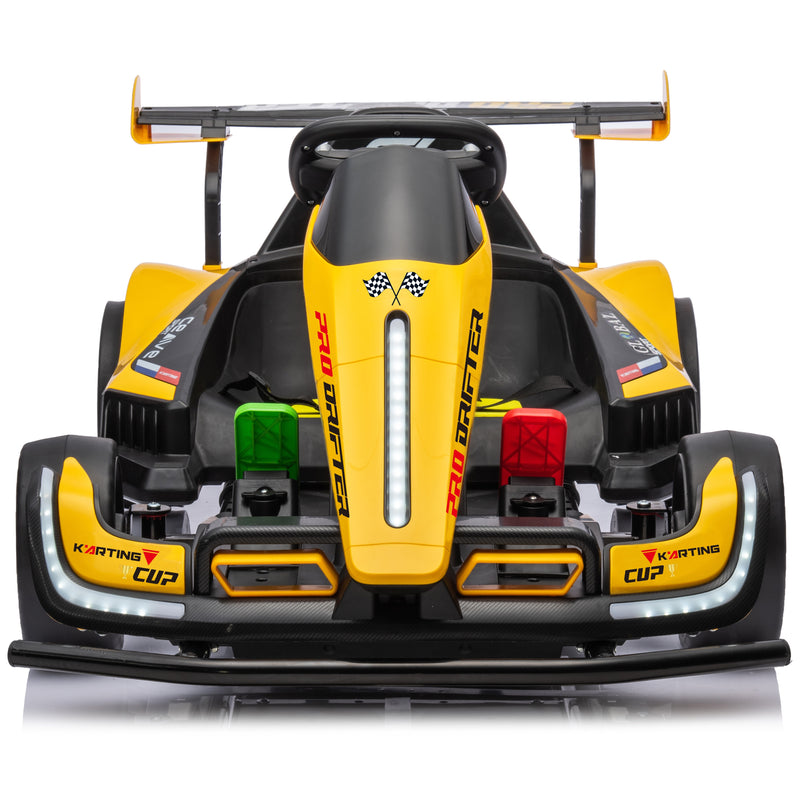 yellow 1 style drifting go kart 24v