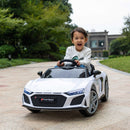 12v Audi R8 Spyder Kids Electric Rid On Car - White - Titan Toys 