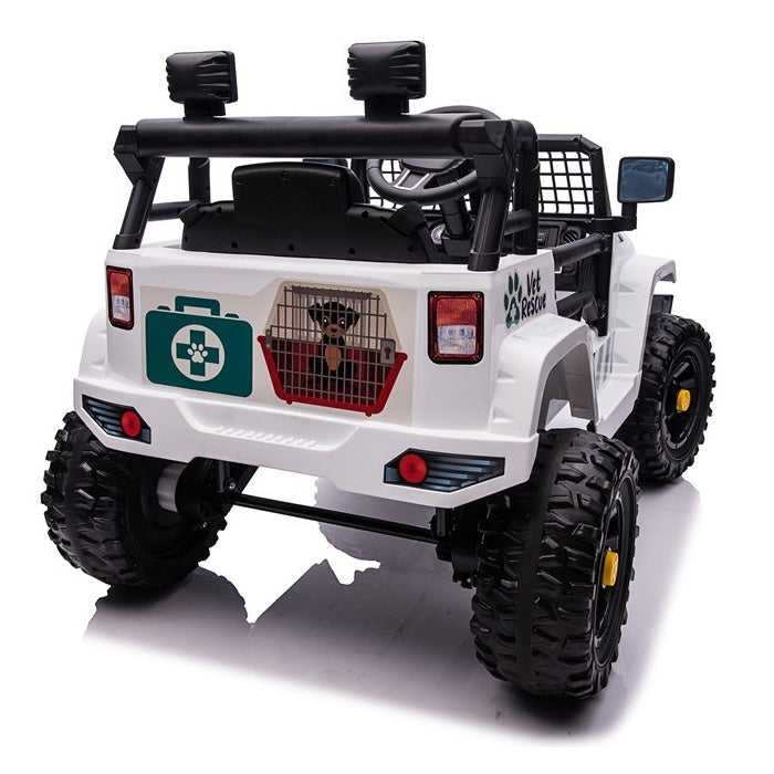 12V Kids Electric Ride On Vet Rescue Jeep Car