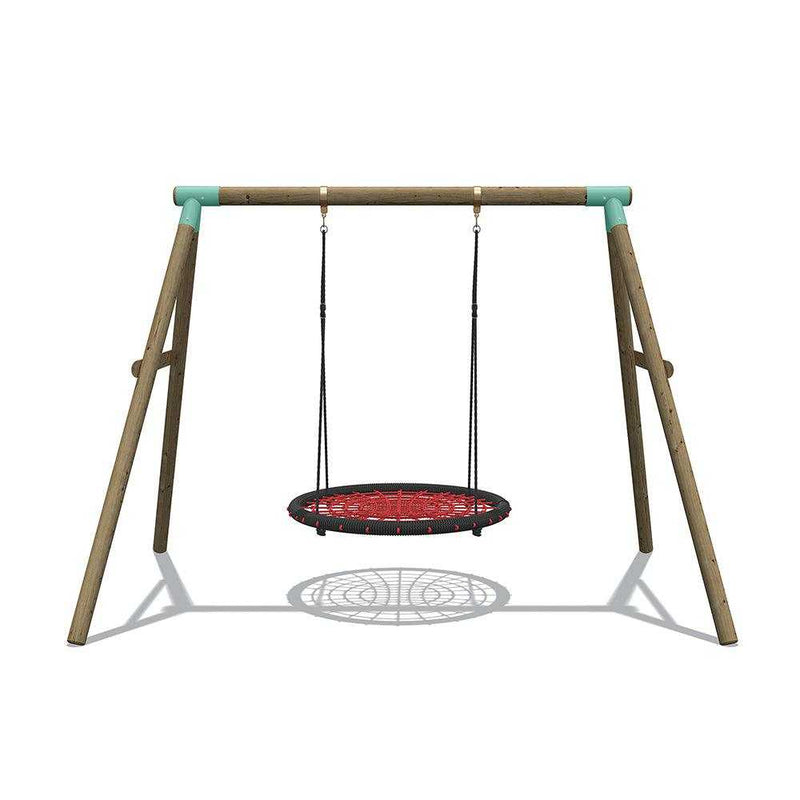 120cm round net netted swing set with wooden frame