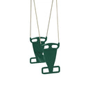 green 2 seater glider swing for a wooden garden swing set. 