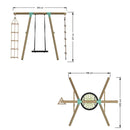 swing with 60cm netted swing net and climbing triangle