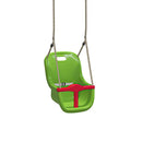 baby swing seat for hanging on a wooden swing set 