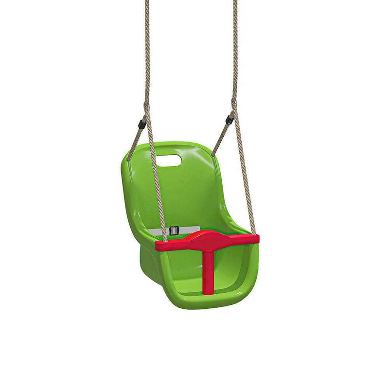 baby swing seat for hanging on a wooden swing set 