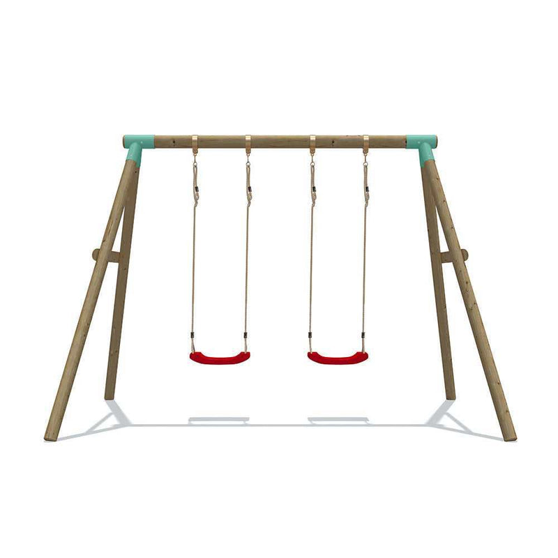 childrens garden swing with red seats 