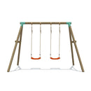 double swing set wooden 