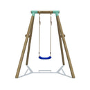 blue wooden garden swing set 
