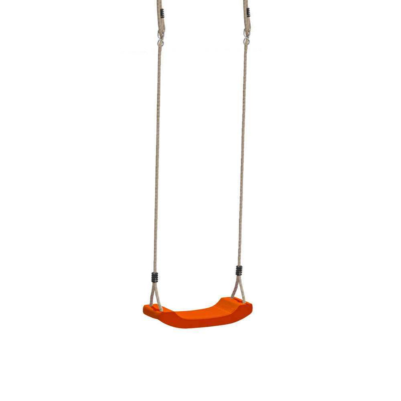 plastic orange swing seat for a kids outdoor climbing frame swing set 