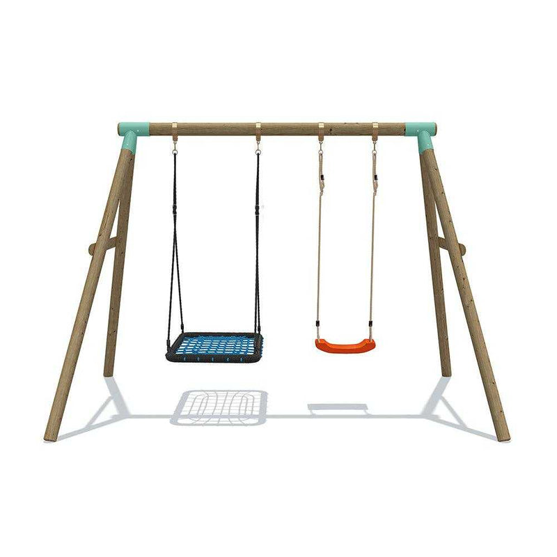 wooden swing with nest swing and single swing set . outdoor toys 