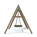 childrens garden swing with cargo net and knotted rope 