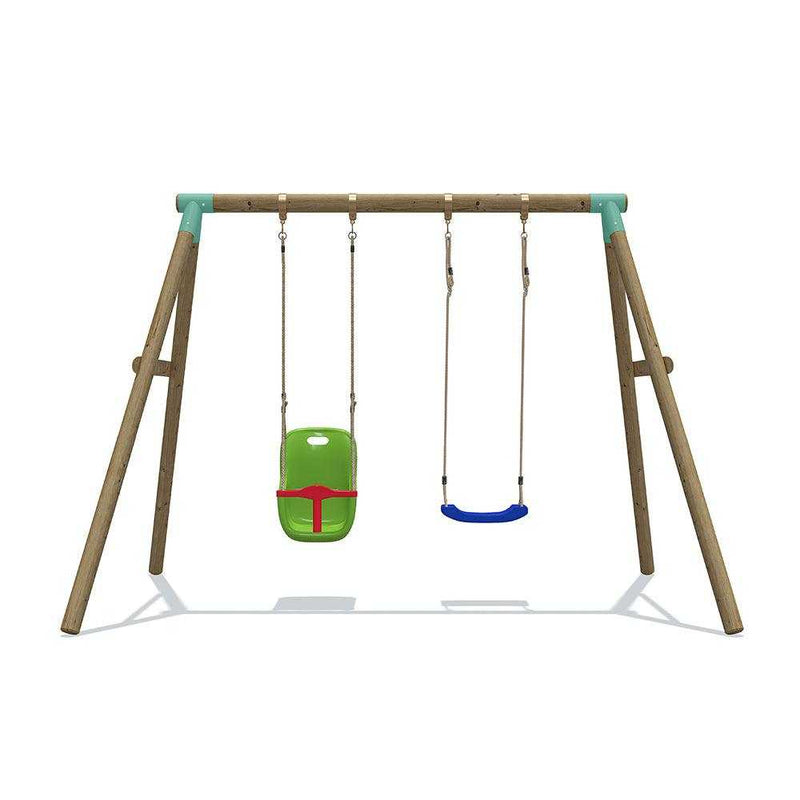 2 seat swing set with baby swing 