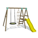 Go Wild Wooden Nest Swing , Triangle Ladder & Slide Set - Titan Toys 