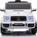 Licensed 12v Mercedes G63 G Wagon Kids Ride On Jeep - White - Titan Toys 