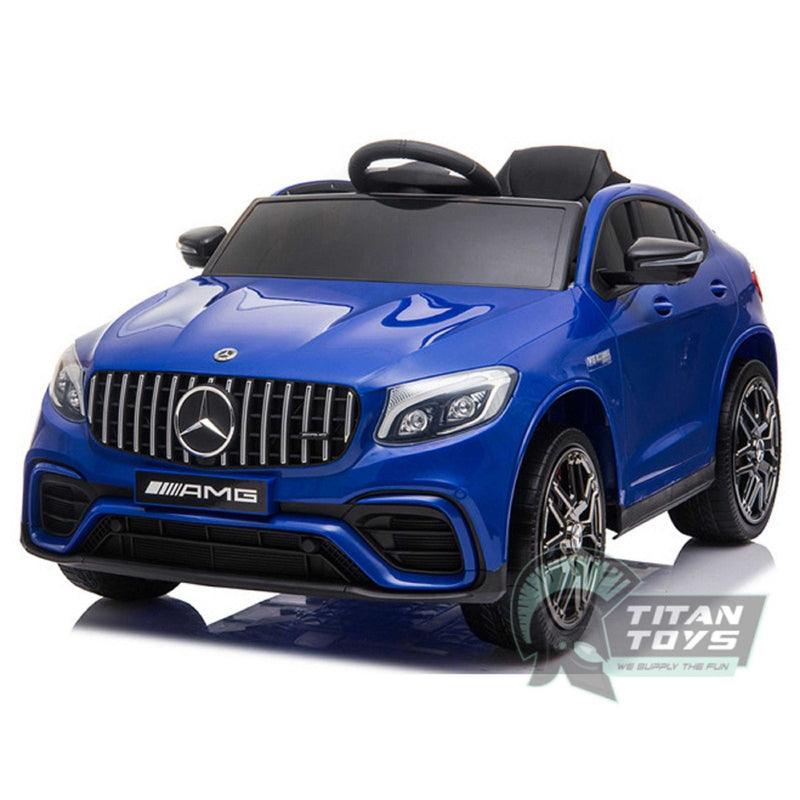 Licensed 12v Mercedes GLC 63s AMG 4WD Kids Ride On Jeep - Blue - Titan Toys 